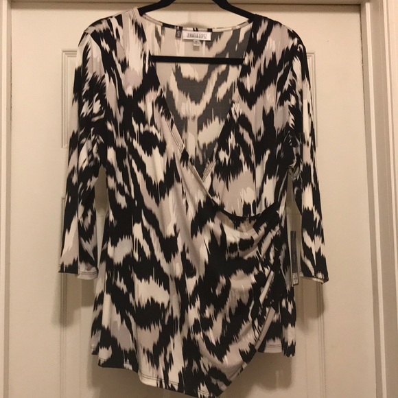 Jennifer Lopez Tops - Jennifer Lopez Animal Print Wrap Blouse
